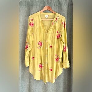Figueroa & Flower Embroidered Button Up Blouse size XL